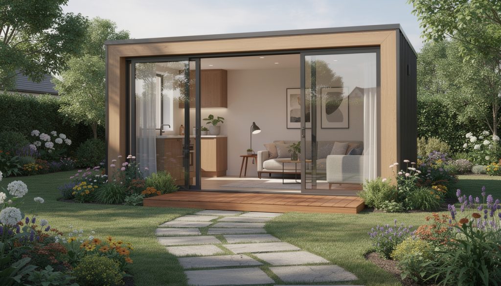 découvrez notre studio de jardin prêt à vivre, une solution clé en main livrée et installée pour un espace supplémentaire fonctionnel et élégant, idéal pour votre maison.