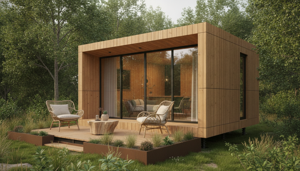 découvrez un chalet en bois de 40m² sans permis, une maison tendance qui réinvente l'immobilier avec style et simplicité.