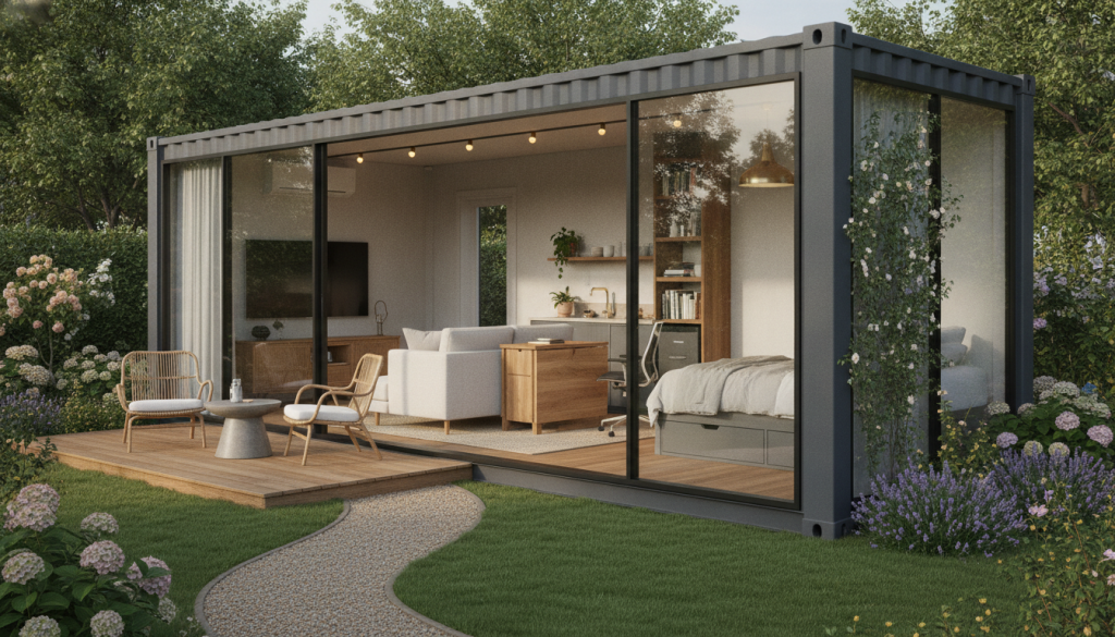 découvrez nos studios de jardin container habitables, disponibles clé en main ou sur mesure. profitez d'un espace modulable, design et prêt à vivre.